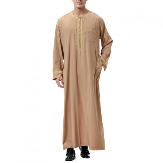 Muslim Fashion Men Jubba Thobes Arabic Pakistan Dubai Kaftan Abaya Robes Islamic Clothing Saudi Arabia Black Long Blouse Dress
